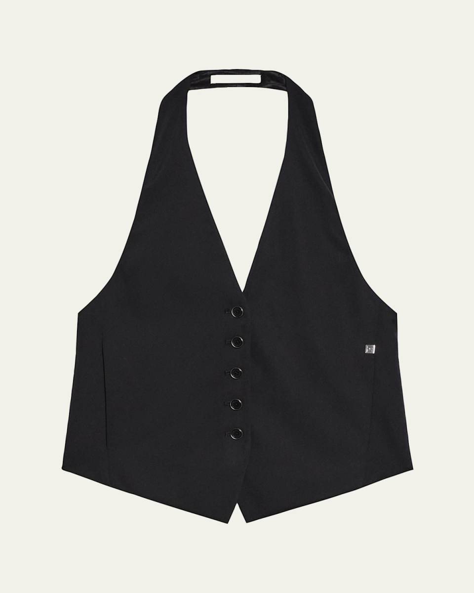 Back-Tie Halter Vest